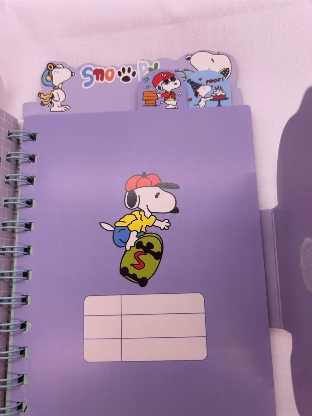 Snoopy Spiral Notebook - Purple Cover